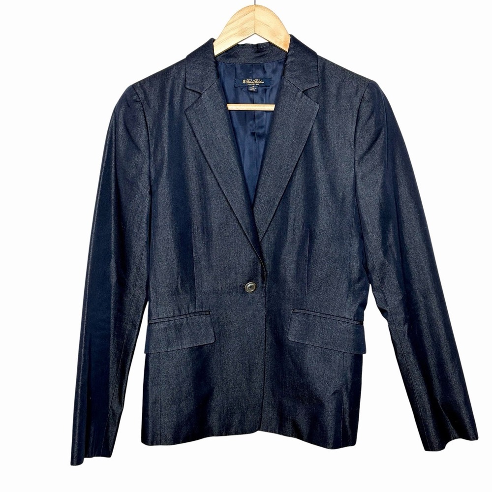 Brooks Brothers Stellita Fit Blazer Womens 4 Loro Piana Navy Cotton Old Money